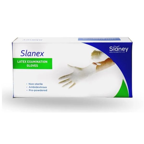 Slanex Powdered Latex Examination Gloves - 100's Box